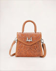 Leon Mini Handle Purse - Brown
