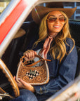HANDTOOLED DANNIA MEDIUM PURSE – CHECKERED EDITION