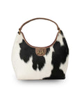 LW Medium Purse - Black & White Cowhide