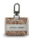 Handtooled Gloriana Clip-On Bag Charm - Ivory Dust
