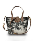 Dakota Medium CrossBody - Black & White Cowhide