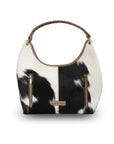 LW Medium Purse - Black & White Cowhide
