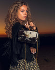 Valencia Leather Bag - Black & White Cowhide