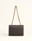 Savi Small Embossed & Grained Leather Bag - Charcoal
