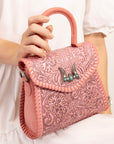 Leon Mini Handle Purse - Pink