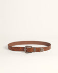 Sophia Belt - Brown Floral Leather