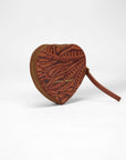 Cupid Coin Pouch In Hand Finished Embossed Leather - Brown