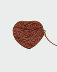 Cupid Coin Pouch In Hand Finished Embossed Leather - Brown