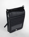 Shell Phone Bag In Calf Leather -Black