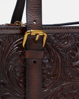 Mivva Handtooled Mini Bag - Brunette Leather