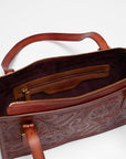 Mivva Handtooled Mini Bag - Soft Walnut Leather