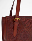 Mivva Handtooled Mini Bag - Soft Walnut Leather