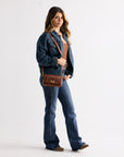 Savi Mini Bag In Hand Finished Embossed Leather - Brown