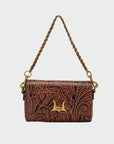 Savi Mini Bag In Hand Finished Embossed Leather - Brown