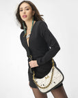 Joe Quilted Nappa Leather Bag - Black & White Cowhide
