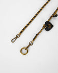 Heart Charm Chain In Black Calf Leather (2 In 1 Crossbody Chain)