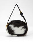 Sophia Micro Bag Charm In Black & White Cowhide