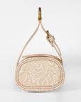 Sophia Micro Bag Charm In Hand Finished Embossed Leather - White