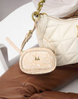 Sophia Micro Bag Charm In Hand Finished Embossed Leather - White