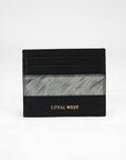 Shell Card Holder In Black & White Cowhide