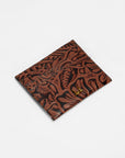 Shell Card Holder  In Hand Finished Embossed Leather - Brown