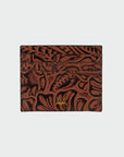 Shell Card Holder  In Hand Finished Embossed Leather - Brown