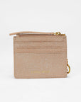 Sophia Credit Card Holder In Hand Finished Embossed Leather - White