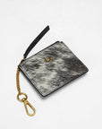 Sophia Credit Card Holder In Black & White Cowhide