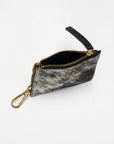 Sophia Credit Card Holder In Black & White Cowhide