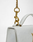 Valencia Ostrich Leather Bag - White