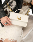 Valencia Ostrich Leather Bag - White