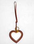 Heart Shape Bag Charm In Handtooled Leather