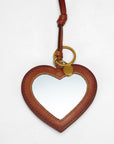 Heart Shape Bag Charm In Handtooled Leather