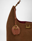 Horse Shoe Bag Charm In Calf Leather - Tan