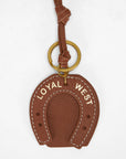 Horse Shoe Bag Charm In Calf Leather - Tan