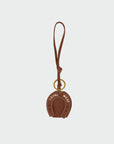 Horse Shoe Bag Charm In Calf Leather - Tan