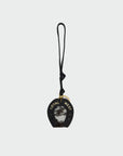 Horse Shoe Bag Charm In Calf Leather - Black