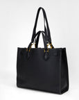 Standard Medium Tote Bag In Calfskin - Black