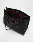 Standard Medium Tote Bag In Calfskin - Black