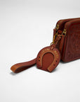 Shell Mini Purse In Handtooled Leather