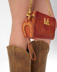 Shell Mini Purse In Handtooled Leather