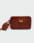 Shell Mini Purse In Handtooled Leather