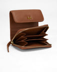 Sophia Card Holder In Brown Leather Calfskin