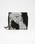Sophia Card Holder In Black & White Cowhide