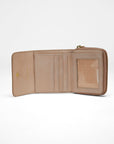 Sophia Card Holder In Hand Finished Embossed Leather - White