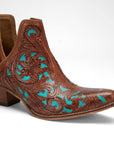 Loyal West X Myra Handtooled Booties - Turquoise