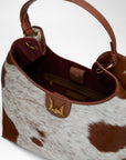 LW Large Purse - In Brown & White Cowhide & Calfskin