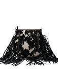 Mojave Tassle Bag - Black & White Cowhide