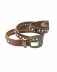 Midnight Ranger Leather Belt In Calfskin - Saddle Brown