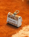Handtooled Gloriana Clip-On Bag Charm - Ivory Dust